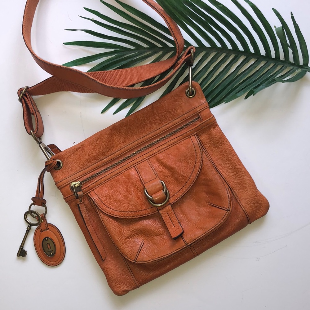 Vintage FOSSIL Orange Sasha Crossbody Purse